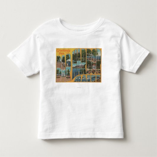 Bar Harbour, Maine - Grote Letter-scènes Kinder Shirts (Voorkant)