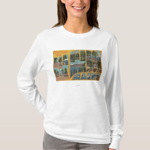 Bar Harbour, Maine - Grote Letter-scènes T-shirt