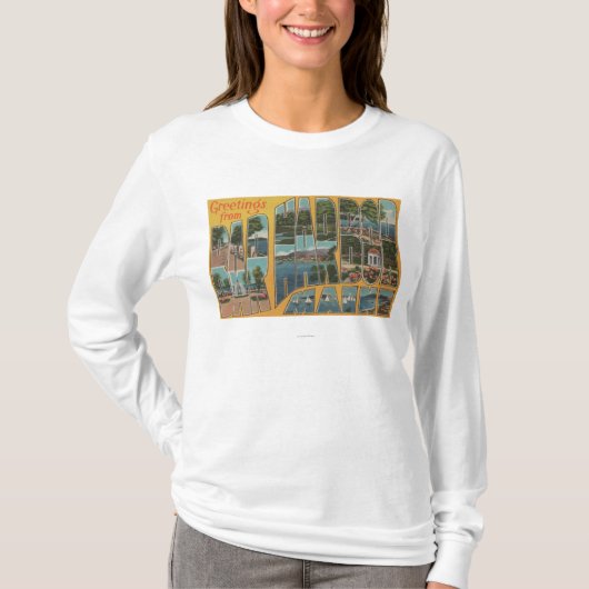 Bar Harbour, Maine - Grote Letter-scènes T-shirt (Voorkant)