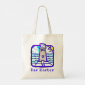 Bar Harbour Maine Lighthouse and Ocean Waves Bag Tote Bag (Achterkant)