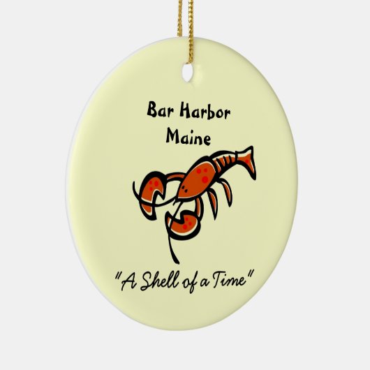 Bar Harbour Maine Lobster Ceramic Ornament (Rechts)