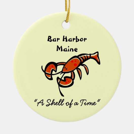 Bar Harbour Maine Lobster Ceramic Ornament (Voorkant)