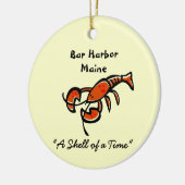 Bar Harbour Maine Lobster Ceramic Ornament (Links)