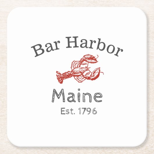 "Bar Harbour" Maine Lobster Kartonnen Onderzetters (Voorkant)
