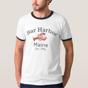 Bar Harbour Maine Lobster Ringer Shirt
