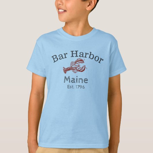 Bar Harbour Maine Lobster T-shirt, jongen T-shirt (Voorkant)