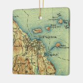 Bar Harbour Maine Map 1908 Keramisch Ornament (Links)