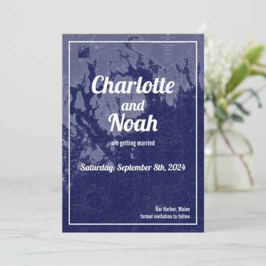 Bar Harbour Maine  Map opslaan Datum huwelijk Kaart (Staand voorkant)
