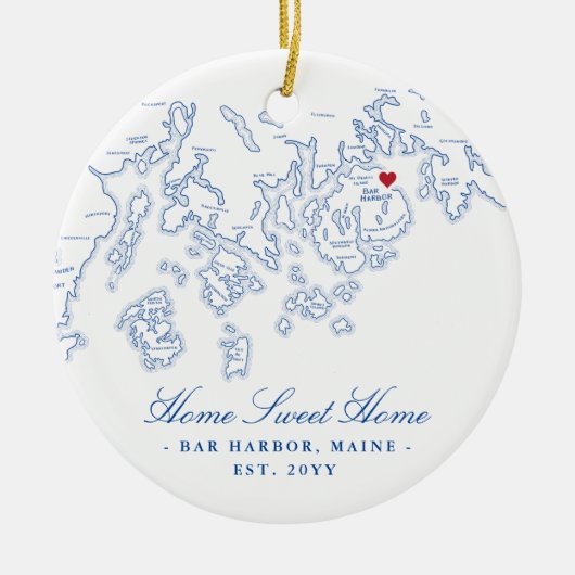 Bar Harbour Maine Ornament - Home Sweet Home (Voorkant)