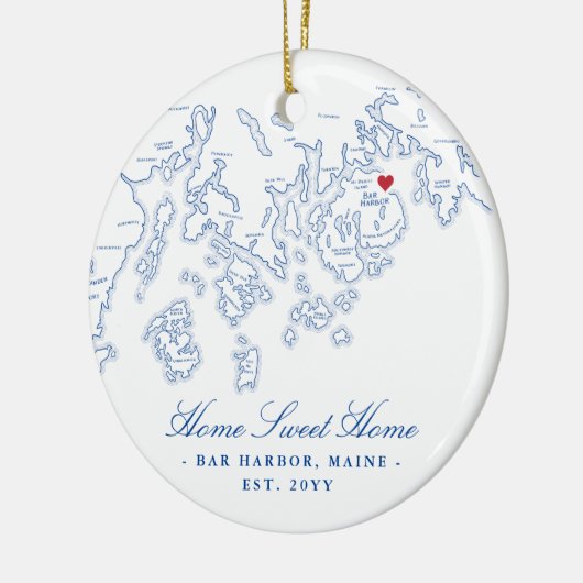 Bar Harbour Maine Ornament - Home Sweet Home (Links)