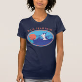 Bar Harbour Maine Seagull Ocean Waves en Sun T-shirt (Voorkant)
