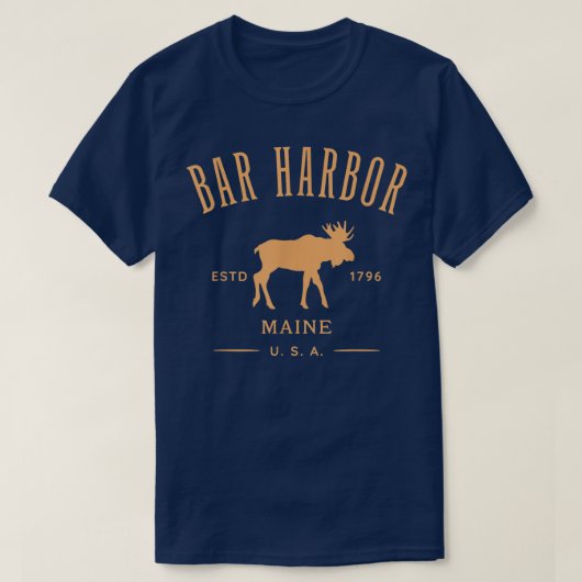Bar Harbour Maine USA met Moose Design Souvenir T-shirt (Design voorkant)