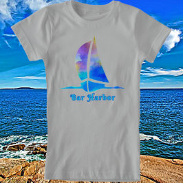 Bar Harbour Maine Waterverf Sailboat T-shirt