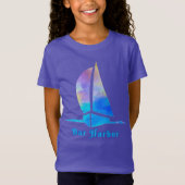 Bar Harbour Maine Waterverf Sailboat T-shirt (Voorkant)
