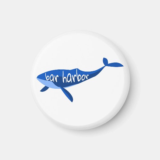 Bar Harbour Maine Whale Magneet (Voorkant)