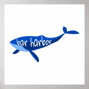 Bar Harbour Maine Whale Poster