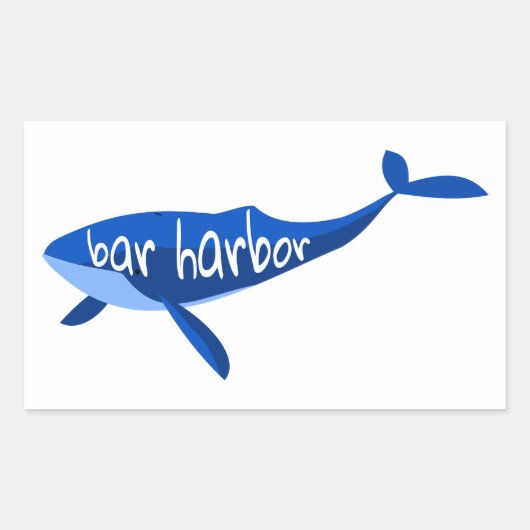 Bar Harbour Maine Whale Rechthoekige Sticker (Voorkant)
