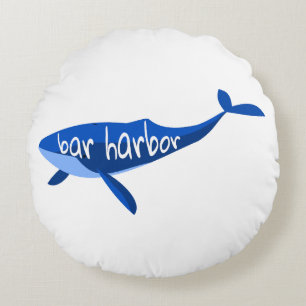 Bar Harbour Maine Whale Rond Kussen