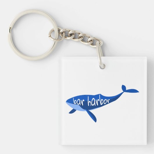 Bar Harbour Maine Whale Sleutelhanger (voorkant)