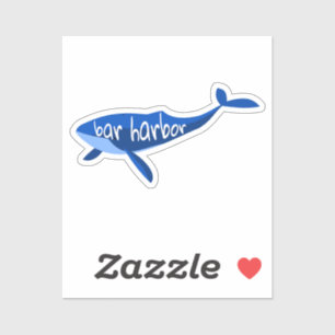 Bar Harbour Maine Whale Sticker
