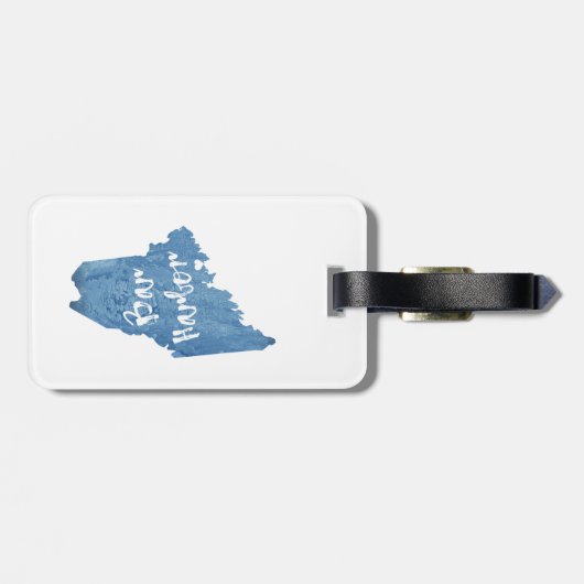 Bar Harbour Maine Wood Grain Bagagelabel (Achterkant horizontaal)