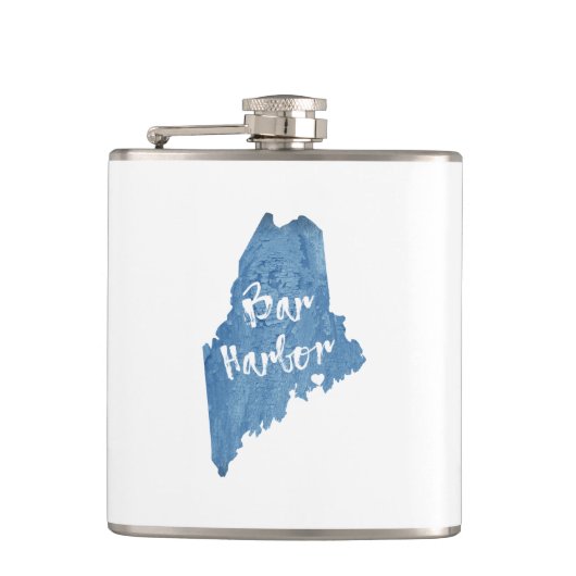 Bar Harbour Maine Wood Grain Heupfles (Voorkant)