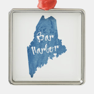 Bar Harbour Maine Wood Grain Metalen Ornament
