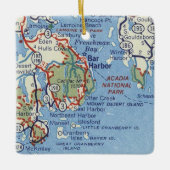 Bar Harbour ME  Map Keramisch Ornament (Voorkant)