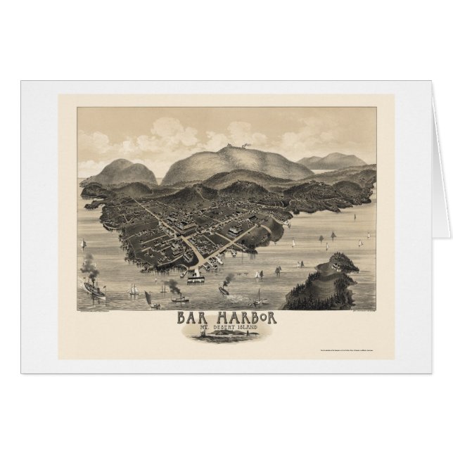 Bar Harbour, ME Panoramic Map - 1886 (Voorkant Horizontaal)