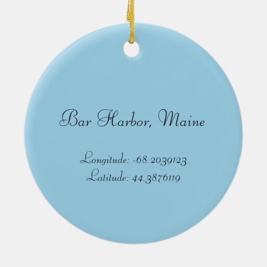 Bar Harbour met Ornament Coördinaten (Achterkant)