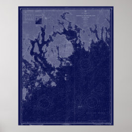 Bar Harbour Mount Desert ME Map Nautical Chart Art Poster
