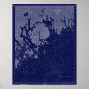 Bar Harbour Mount Desert ME Map Nautical Chart Art Poster