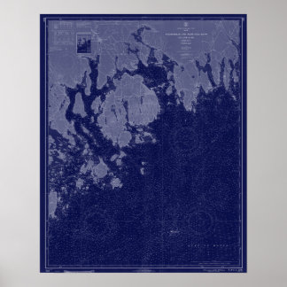 Bar Harbour Mount Desert ME Map Nautical Chart Art Poster