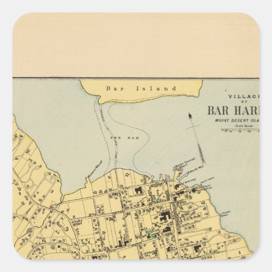 Bar Harbour Vierkante Sticker (Voorkant)