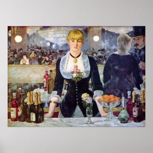 Bar in Folies-Bergere door Edouard Manet Poster (Voorkant)