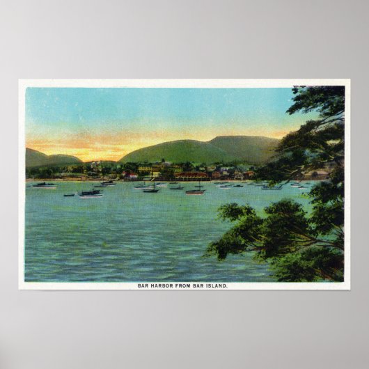 Bar Island Uitzicht van de Bar Harbour Poster (Voorkant)