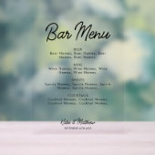 Bar Menu Alcohol Drinken Wedding minimalist Acryl Bord (Neutraal)
