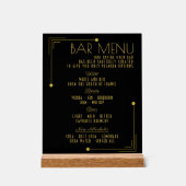 Bar Menu Art Deco 1920s Bruiloft Drinken Acryl Bord (Voorkant)