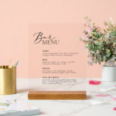 Bar Menu Bruiloft Bar Acryl teken Acryl Bord (Huwelijk)