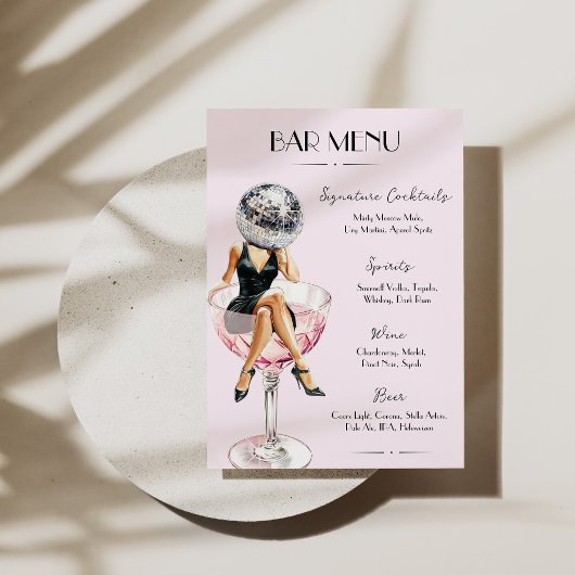 Bar Menu Disco Cocktail Meisje