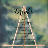 Bar Menu Dranken Trouwfeest Elegant Acryl Bord (Neutraal)