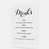 Bar Menu Dranken Trouwfeest Elegant Acryl Bord (Hoek)