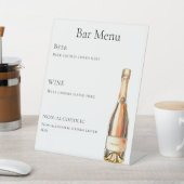 Bar menu fles wijn prosecco reclamebord met voetstuk (Insitu)