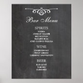 BAR MENU groot teken | Kalkbord | trouwbar Poster (Voorkant)