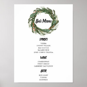BAR MENU groot teken   Winteradem Poster