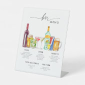 Bar Menu Moderne bruiloft Handtekening Drinken Reclamebord Met Voetstuk (Voorkant)