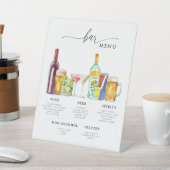 Bar Menu Moderne bruiloft Handtekening Drinken Reclamebord Met Voetstuk (Insitu)