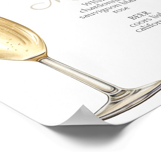 Bar Menu Parels en prosecco vrijgezellenfeest Poster (Hoek)