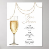 Bar Menu Parels en prosecco vrijgezellenfeest Poster (Voorkant)