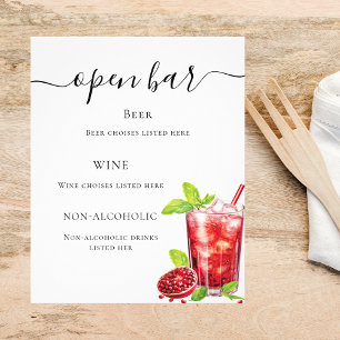 Bar menu rode drink